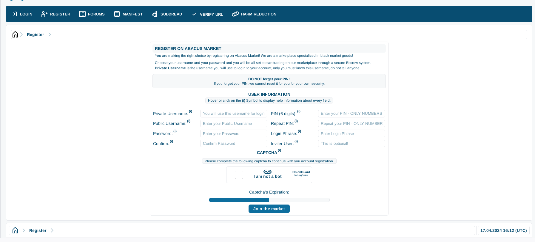 Abacus Market Sign Up 2024